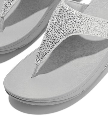 Fit Flop Silver Lulu Crystal Toe-Post Sandals -Standard Fit (D)