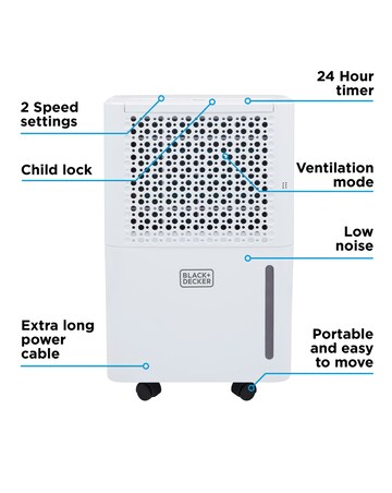 BLACK+DECKER 12L Smart Dehumidifier LED Display
