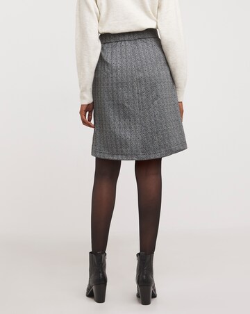 Pull On Lurex Herringbone Power Ponte Stretch Skirt
