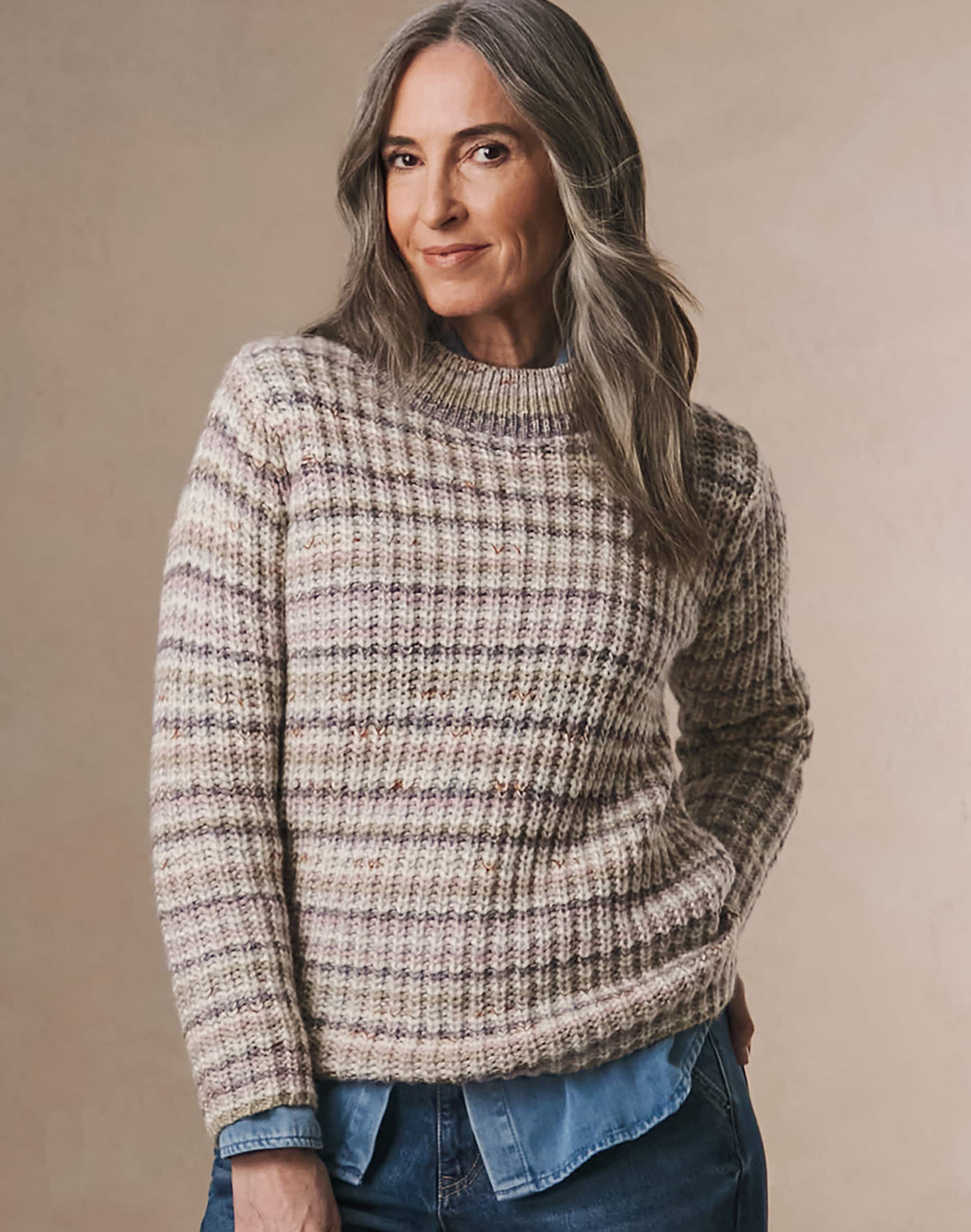 A woman wearing a jumper