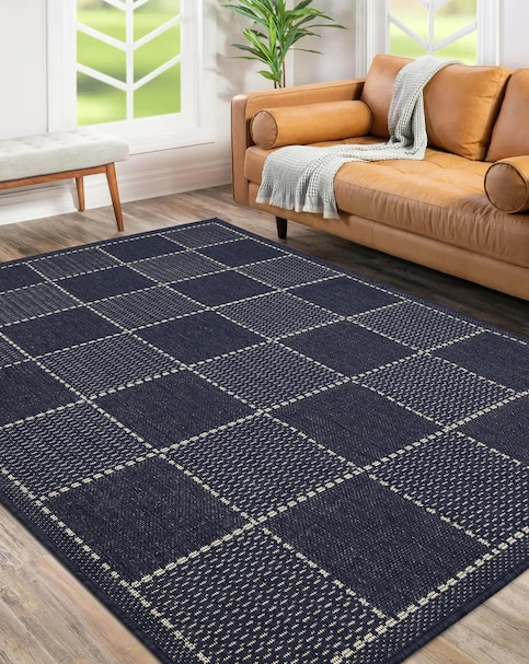 Checked Gel Flatweave Rug