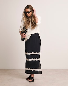 Anthology Printed Linen Wrap Skirt