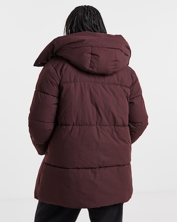 Burgundy Longline Padded Coat