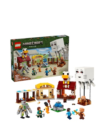 LEGO Minecraft The Ghast Balloon Village Attack, Toy with Golem Figure 21273