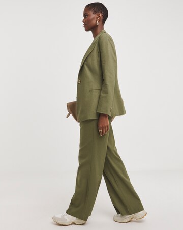 Linen Pleated Wide Leg Trousers