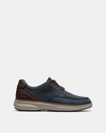 Clarks Mullan Moc Shoes Wide Fit - Navy