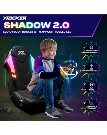 X Rocker Shadow RGB 2.0 Stereo Audio Gaming Floor Rocker