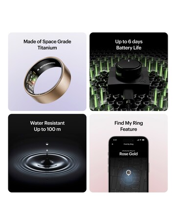 Ultrahuman Ring AIR Bluetooth Smart Ring - Brushed Rose Gold - Size 6