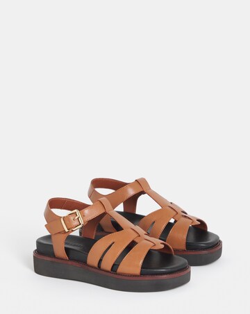 Fontana Leather T Bar Fisherman Sandals - Extra Wide Fit (EEE)