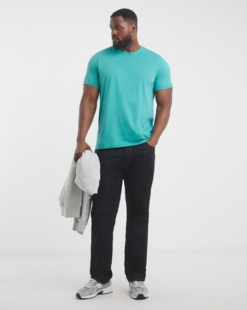 Pure Cotton Crew Neck T-Shirt Long Length- Teal