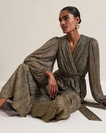 Phase Eight Alli Gold Textured Jumpsuit