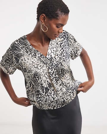 Satin Front Jersey Back Top
