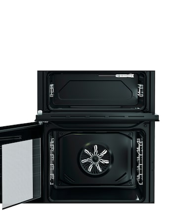Hotpoint HDE6VDB1 60cm Electric Double Cooker with Multiflow - Black + Install