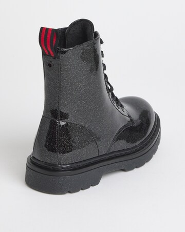 Heavenly Feet Justina Lace Up Chunky Boot Ex Wide Fit