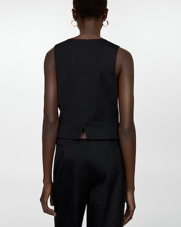 Mango Peach button Waistcoat- Black