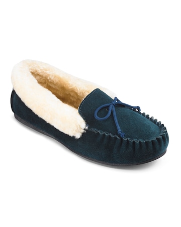 Fiora Suede Moccasin Slippers - Extra Wide Fit (EEE)