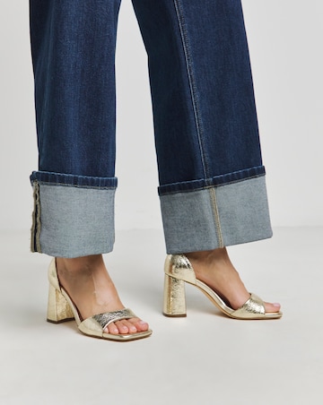 London Barely There Block Heel Sandals - Wide Fit (E)