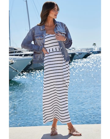 Sosandar Mid Blue Relaxed Fit Denim Jacket