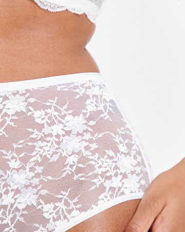 Pretty Secrets (3 Pack) Full Fit Lace Knickers Black/White/Almond