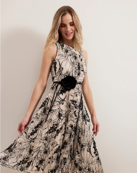 Phase Eight Sandra Printed Pleat Midi Dress