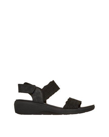 Skechers Arya Glitter Knit Sling Back Black Sandals - Standard Fit (D)