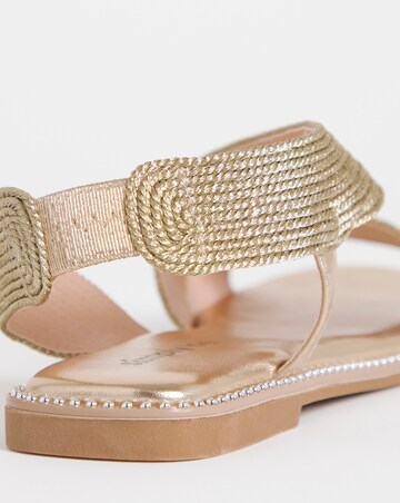 Janna Elasticated Flat Sandals - Wide Fit (E)