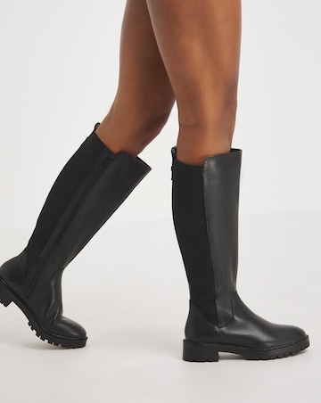 Macey Leather High Leg Boot Wide Fit (E) & Standard Calf