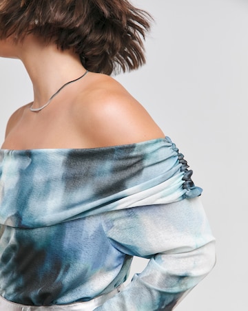 Black Floral Mesh Bardot