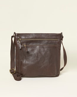 Fatface Allie Leather Messenger Crossbody Bag