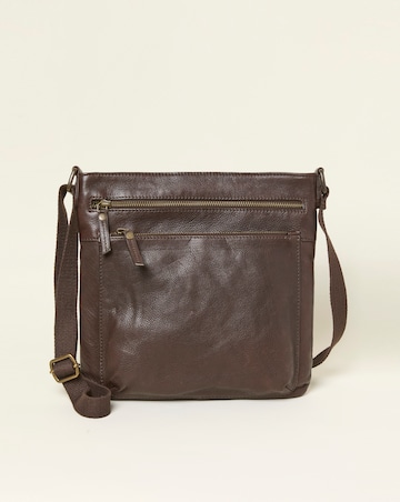 Fatface Allie Leather Messenger Crossbody Bag