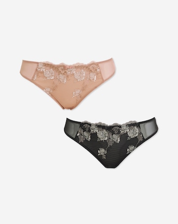 Pretty Secrets (2 Pack) Libby Matching Briefs Almond/Black