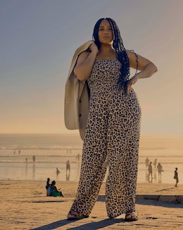 Shirred Bandeau Beach Jumpsuit