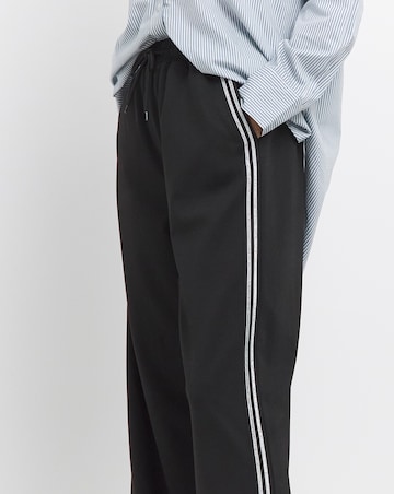 Ponte Jersey Glitter Side Stripe Wide Leg Trouser