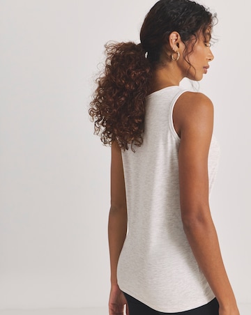 Pretty Secrets (2 Pack) Thermal Vest Tops Black/Oatmeal