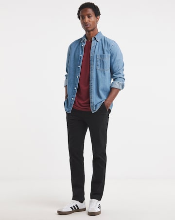 Pure Cotton Crew Neck T-Shirt Long Length-Port