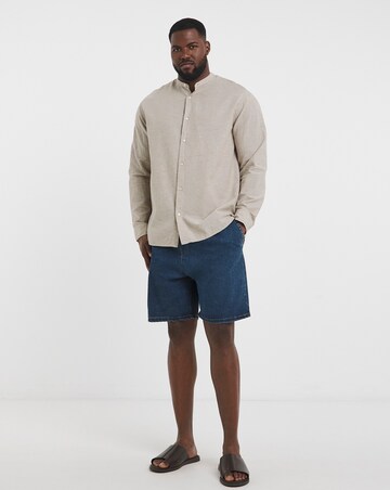 Jack & Jones Breeze Grandad Linen Shirt - Natural