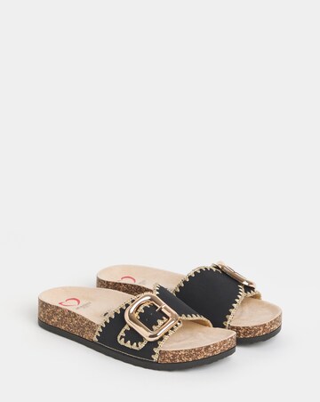 Heavenly Feet Reed Stitch Detail Sandals - Wide Fit (E)
