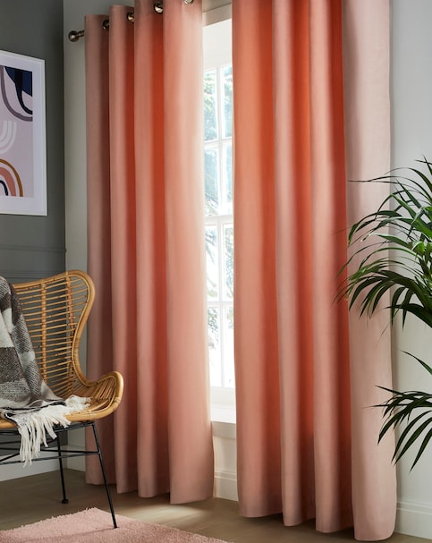 Faux Suede Blackout Eyelet Curtains
