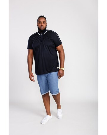 D555 Big And Tall Sussex Jersey Polo Shirt With Piping and Tipping Collar - Navy
