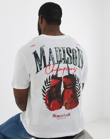 Jack & Jones Madison Boxing Back Graphic T-Shirt - White
