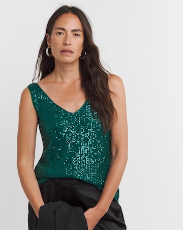 Green Sequin Vest