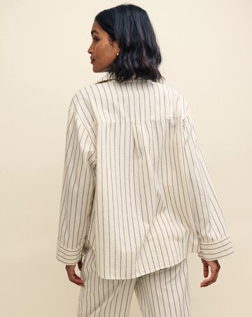 Nobody's Child Cream Pinstripe Oversized Shirt