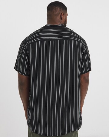 Jack & Jones Jeff Stripe Resort Shirt - Black