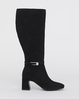 Alfie Heeled Leather Knee High Boots Trim - Extra Wide Fit (EEE) &amp; Curvy Calf