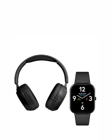 Reflex Active Nexus Black Calling Smart Watch and Headphone Set