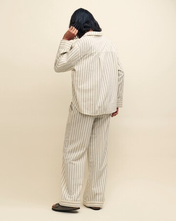 Nobody's Child Cream Pinstripe Oversized Shirt