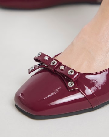 Catania Studded Bow Ballerina Shoes - Wide Fit (E)
