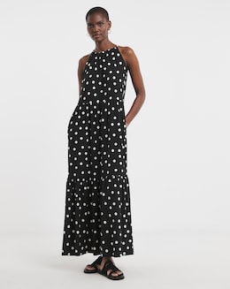Soft Touch Jersey Halter Neck Maxi Dresss