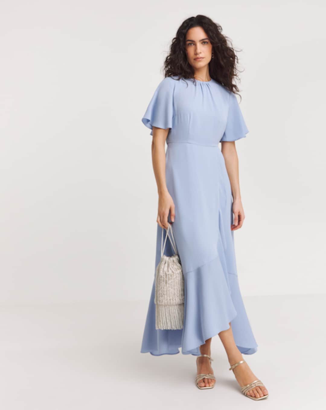 strapless open back dress Clementine Midi Dress | Blue Hydrangea main image 0