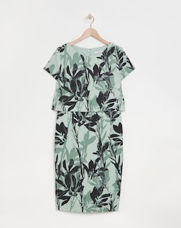 Joanna Hope Printed Scuba Overlay Dress